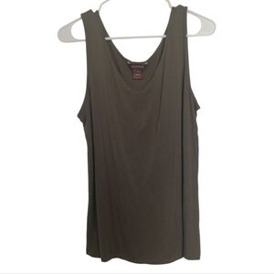 Multiples Olive Green Scoop Neck Tank Top Size Large